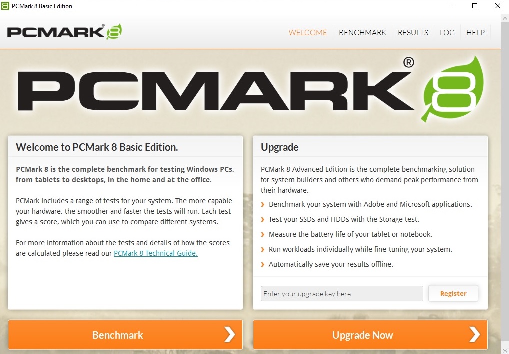Teste PCMark de benchmark no PC