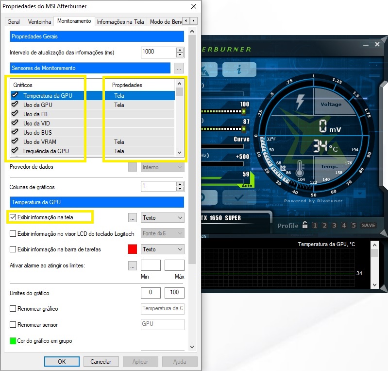 MSI Afterburner - aba Monitoramento