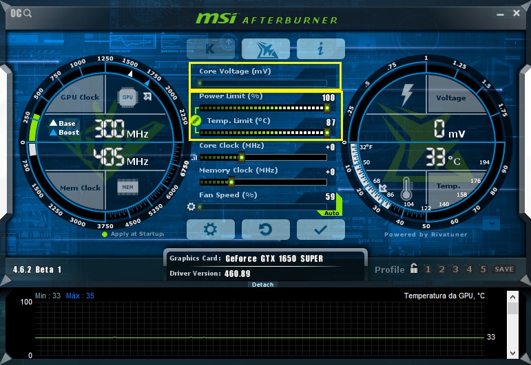 MSI Afterburner - iniciando OC