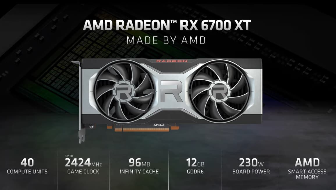 Especificações da AMD RX 6700 XT