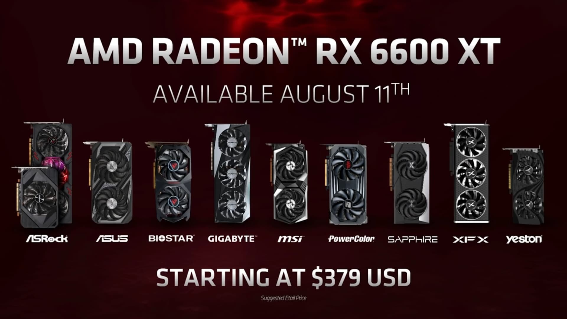 Modelos dos parceiros AMD RX 6600 XT
